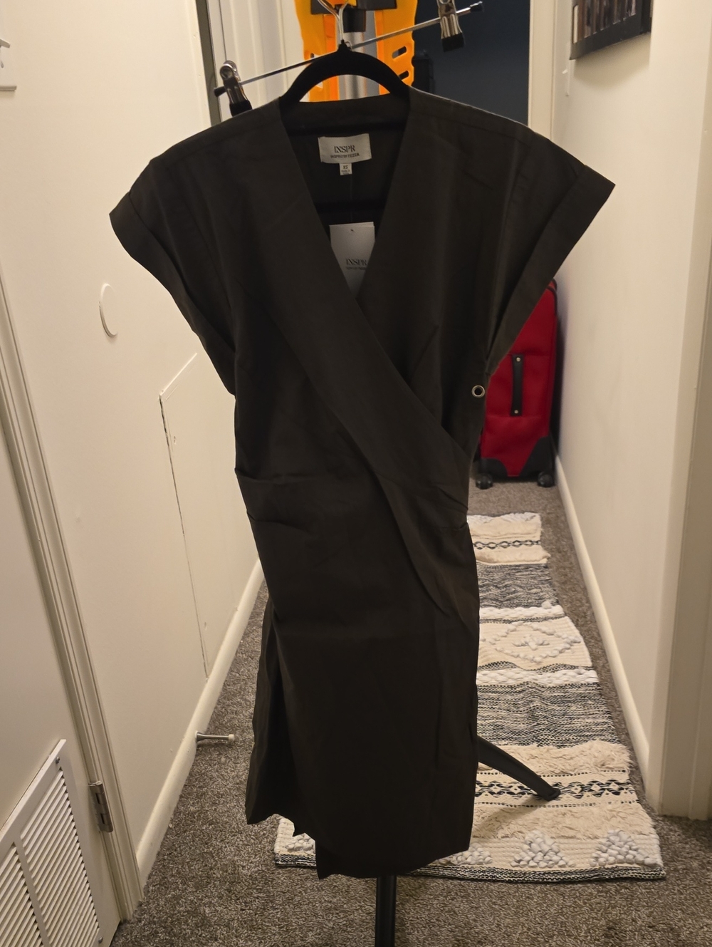 NWT INSPRD BY TEZZA Wrap Midi Dress with Cap Sleeves